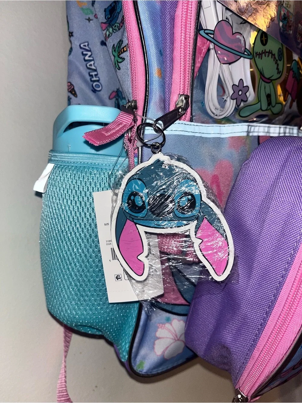 Disney Pink and Blue Lilo & Stitch Kids Backpack and Lunch Bag Set